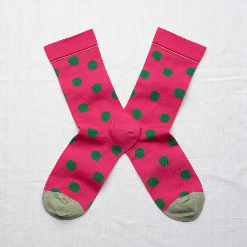 Chaussettes Pois Framboise