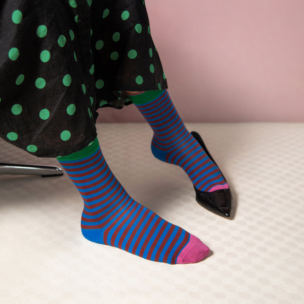 Chaussettes Rayures Cobalt