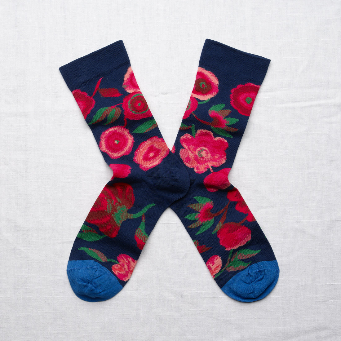 Chaussettes Les Fleurs Bleu Foncé
