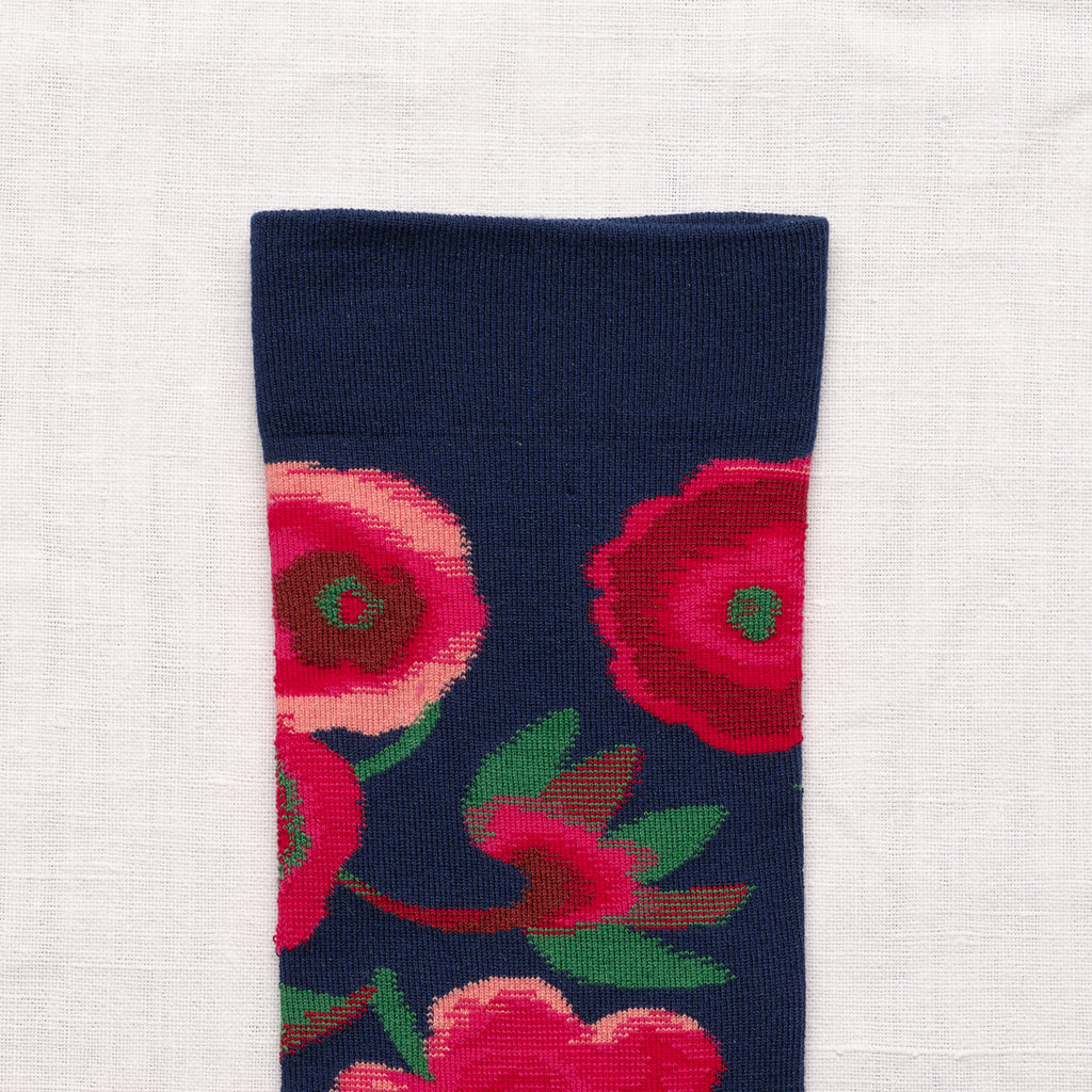 Chaussettes Les Fleurs Bleu Foncé