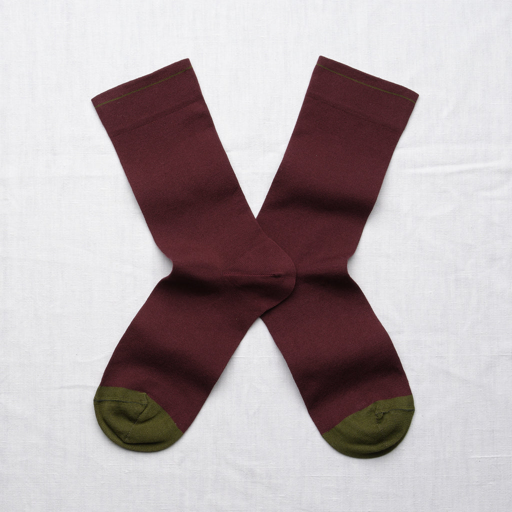 Burgundy Plain Socks