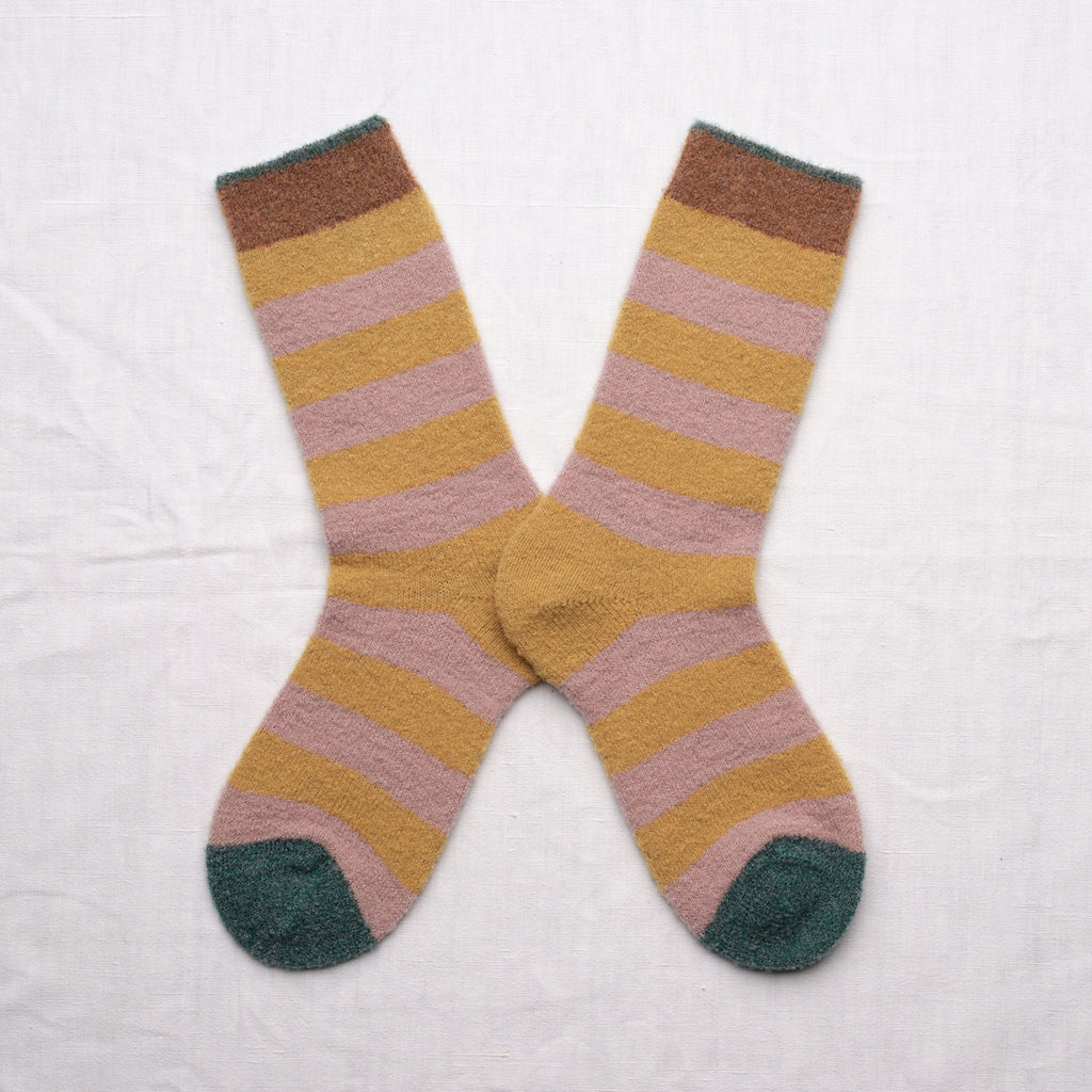 Chaussettes Mousse Rayures Miel