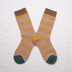 Chaussettes Mousse Rayures Miel