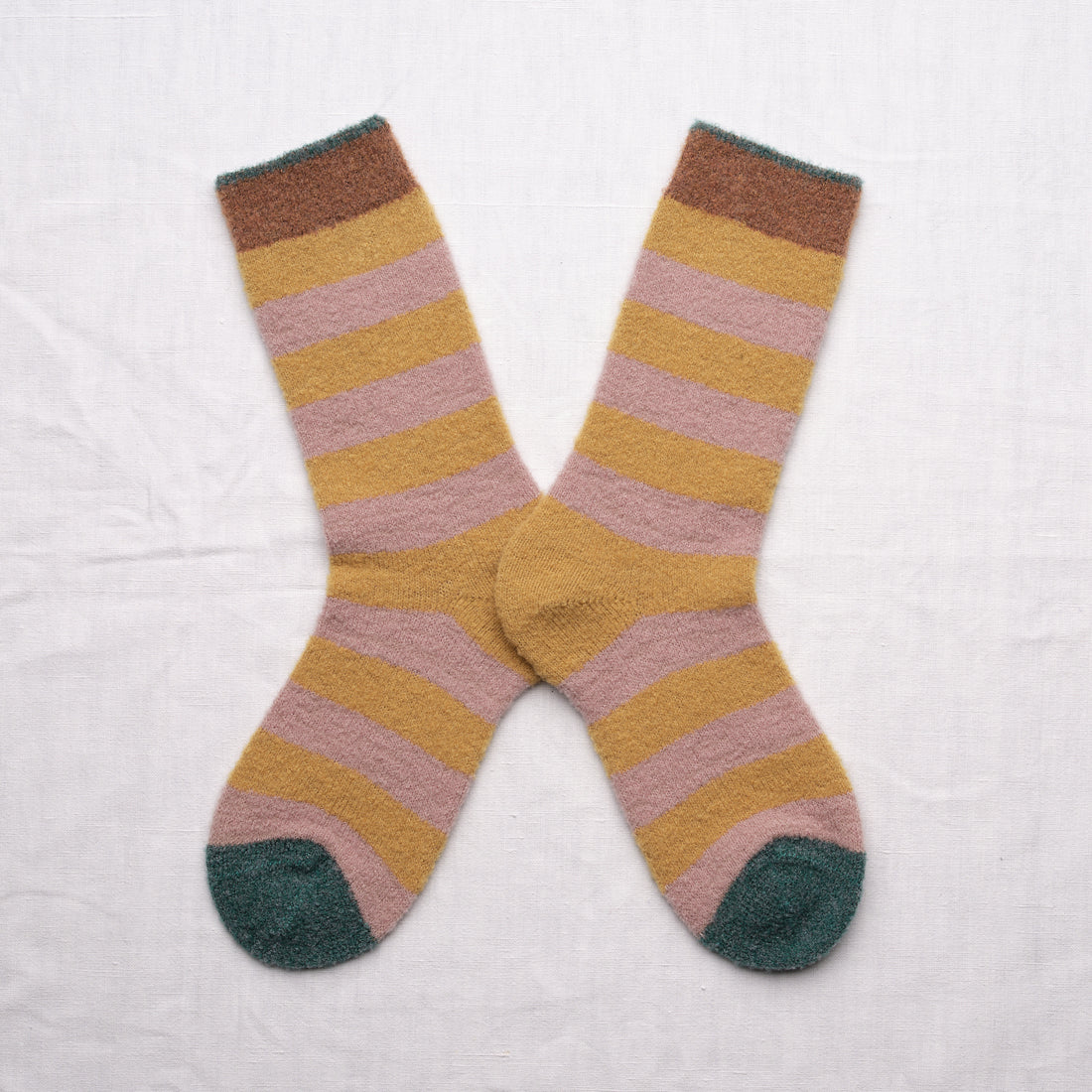 Chaussettes Mousse Rayures Miel