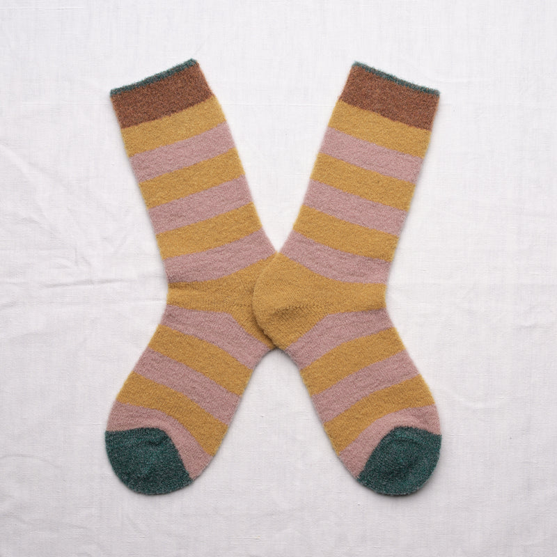Chaussettes Mousse Rayures Miel