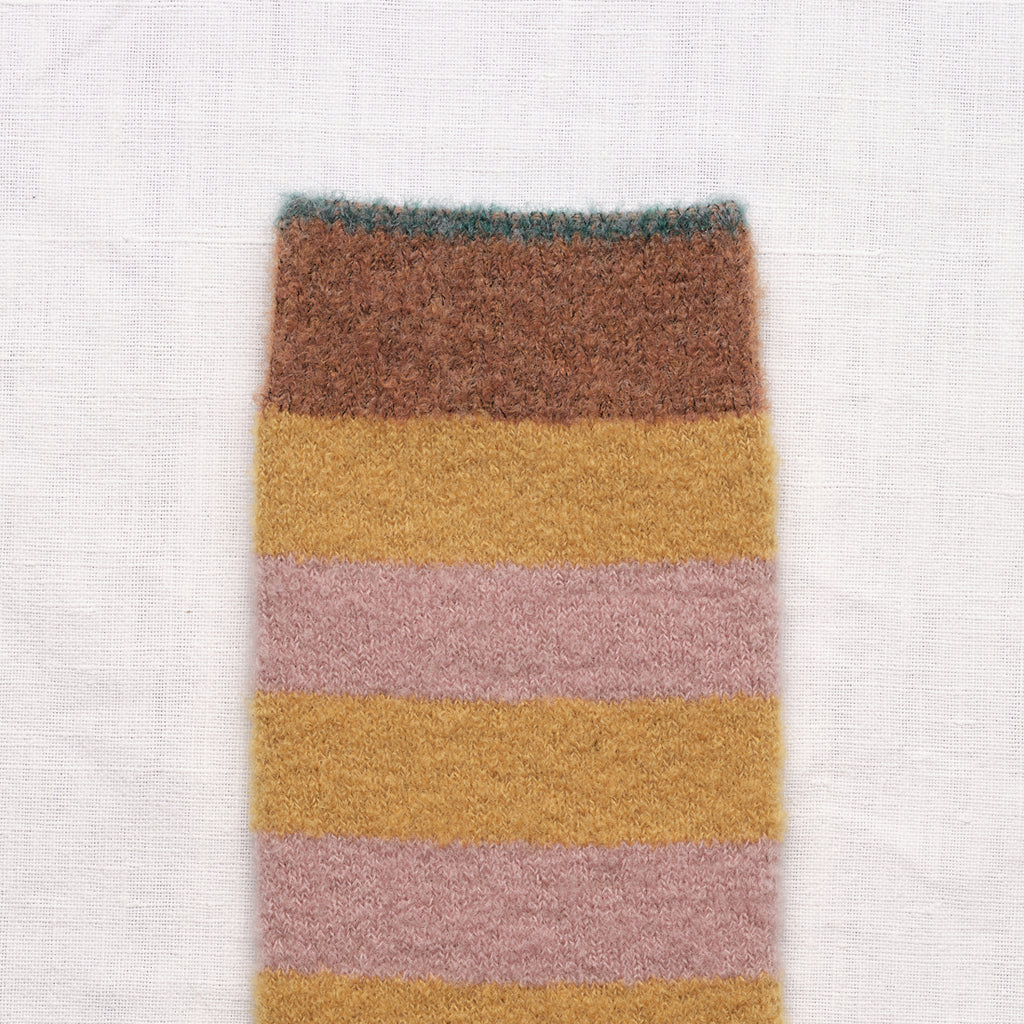 Chaussettes Mousse Rayures Miel