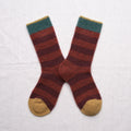 Chaussettes Mousse Rayures Rouille