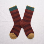 Chaussettes Mousse Rayures Rouille