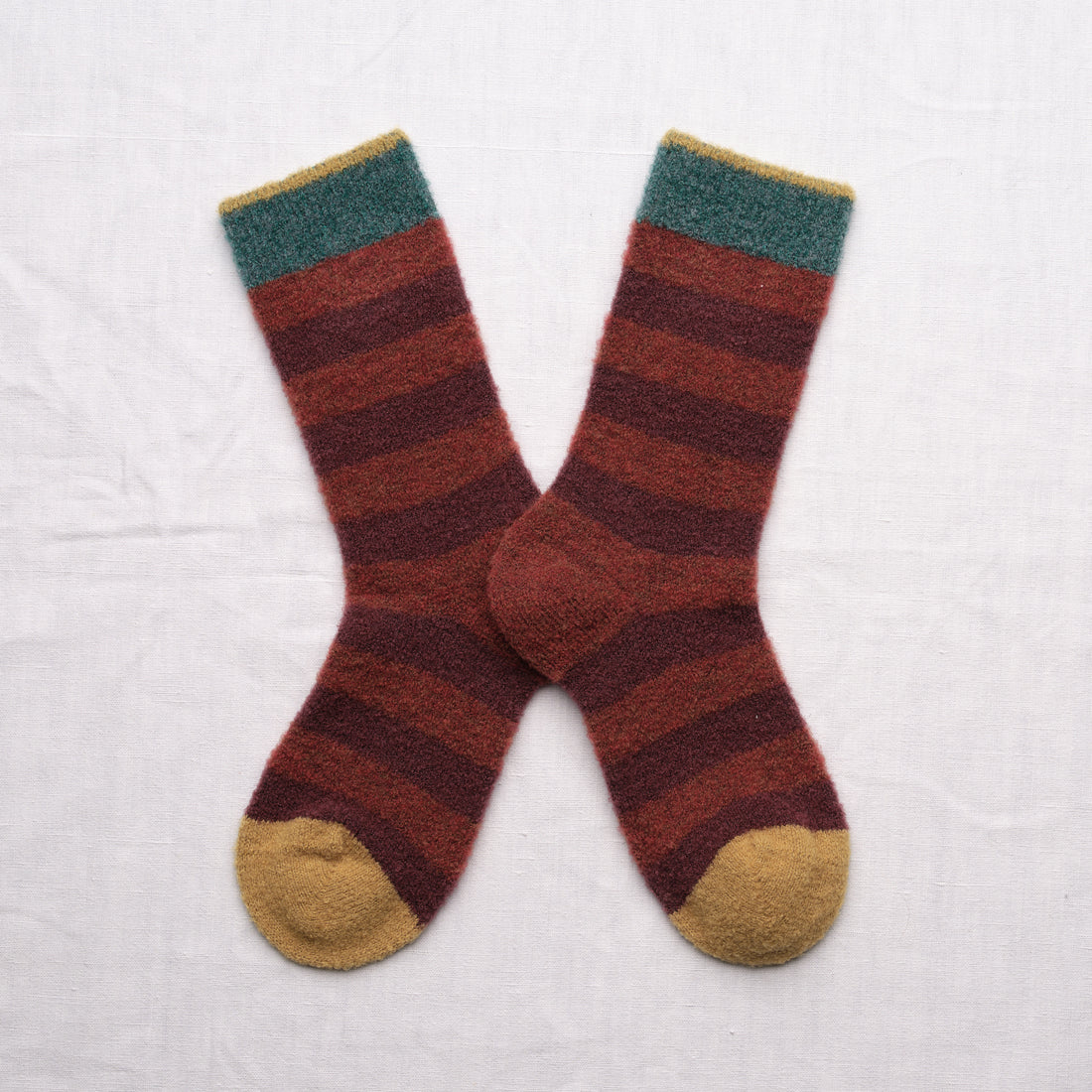 Chaussettes Mousse Rayures Rouille