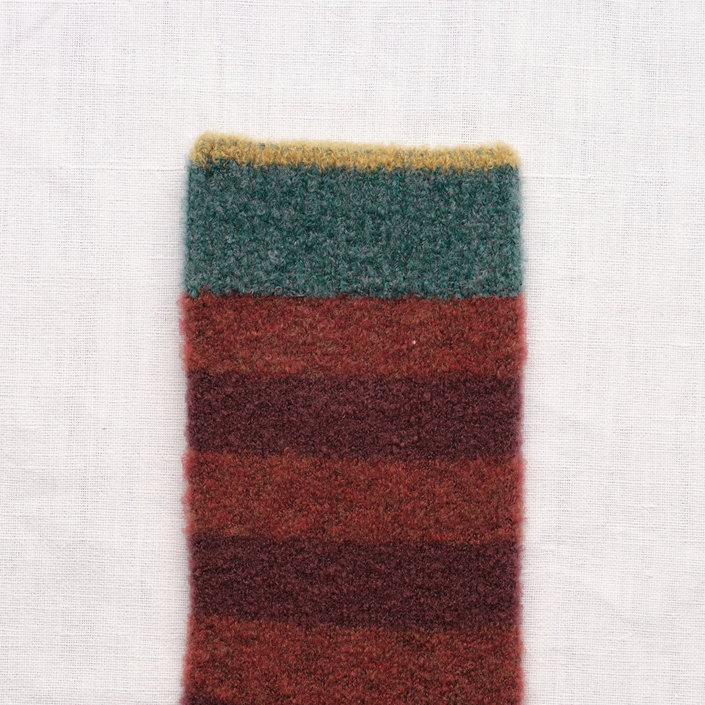 Chaussettes Mousse Rayures Rouille