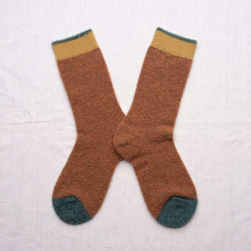 Chaussettes Mousse Uni Caramel
