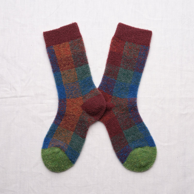 Chaussettes Mousse Carreaux Porto